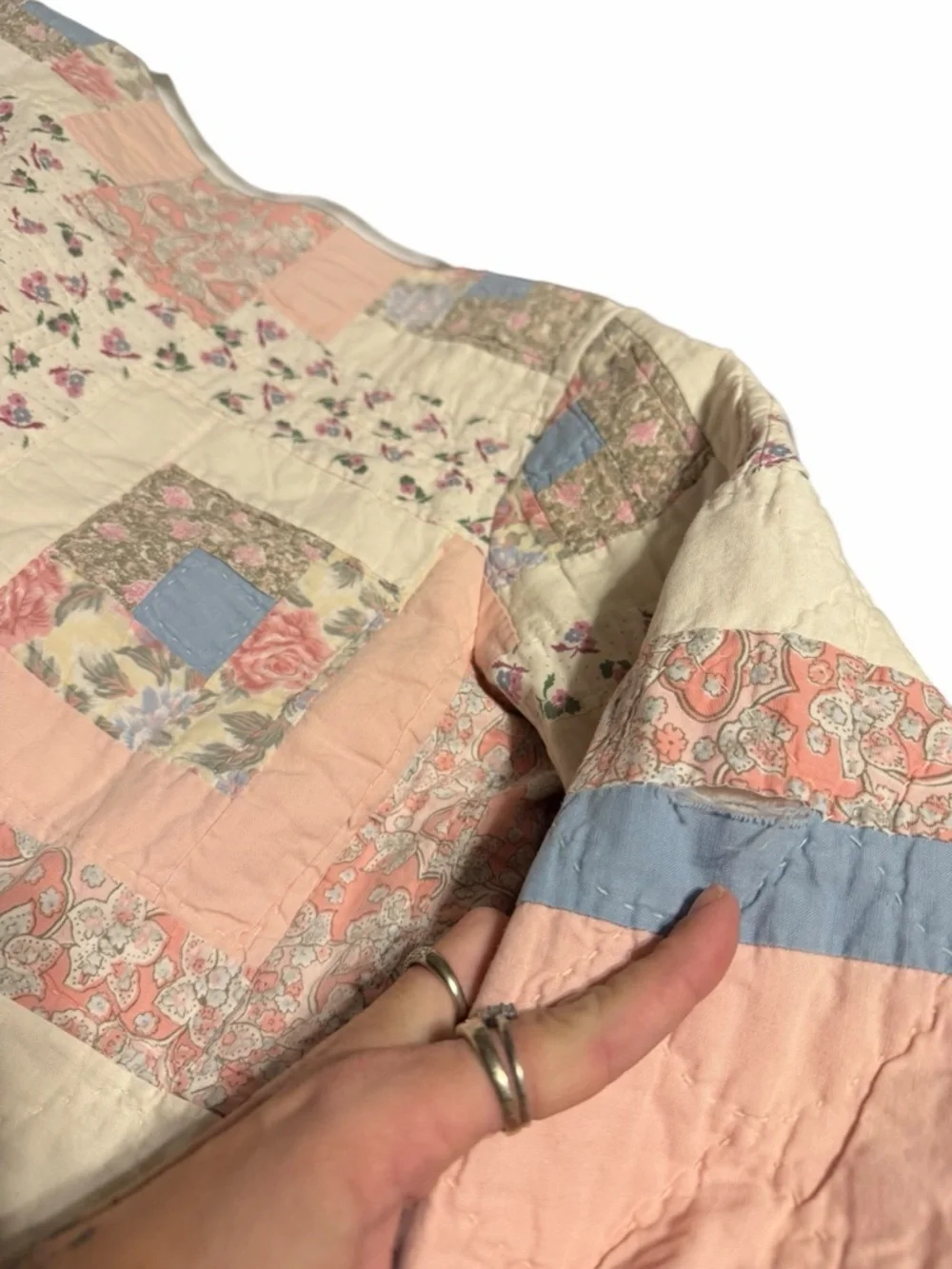 Final Sale! Bundle! ✨Vintage✨ Cottagecore Patchwork Quilted Jacket -Pink & Blue - Picture 5 of 13